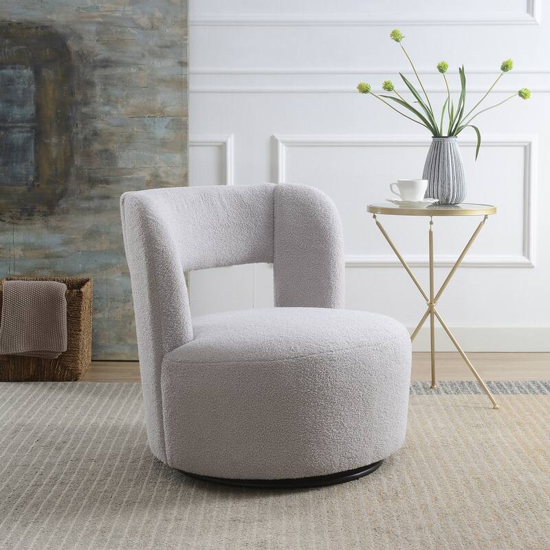 Teddy Swivel Chair with 360° Rotation - Grey