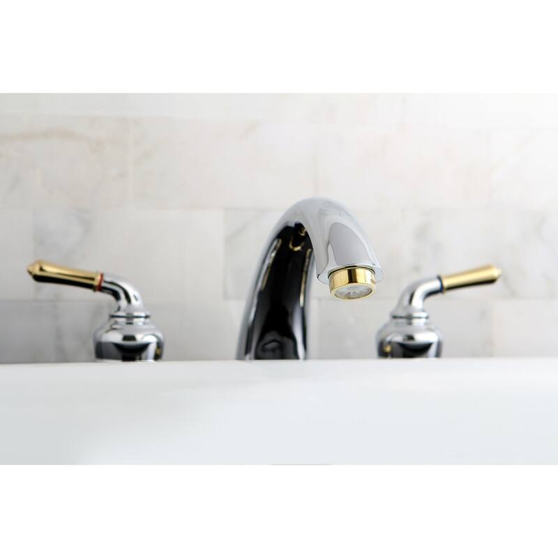 Magellan 3-Hole Deck Mount Roman Tub Faucet in Brushed Nickel/Polished Brass