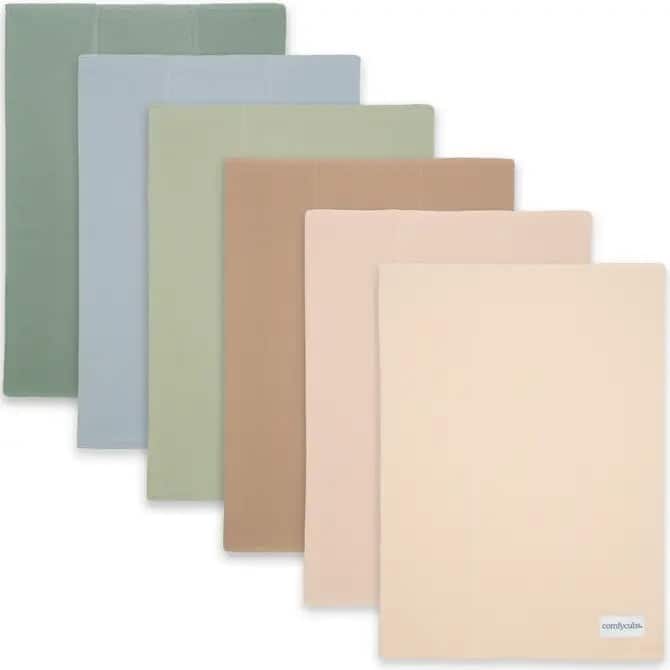 Burp Cloths 100% Cotton Washcloths for Boys and Girls by Comfy Cubs