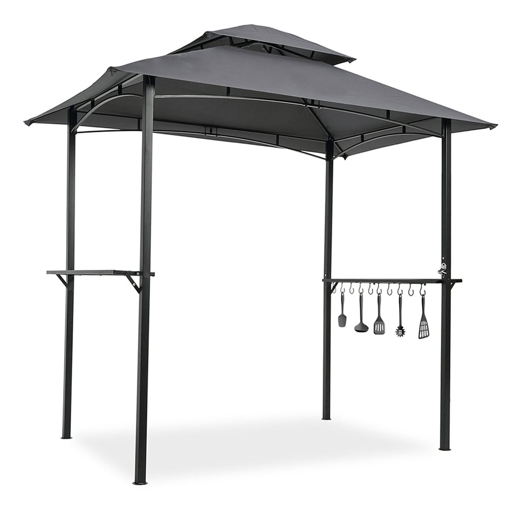 hommetree 8 x 5 Ft Outdoor Grill Gazebo Canopy with Double Tier Canopy and Hook