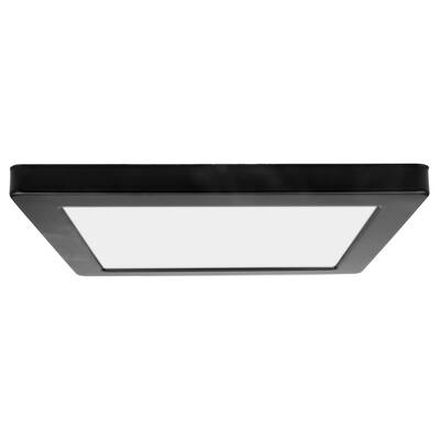 ModPLUS 9-inch Black LED Square Flush Mount with Acrylic Lens