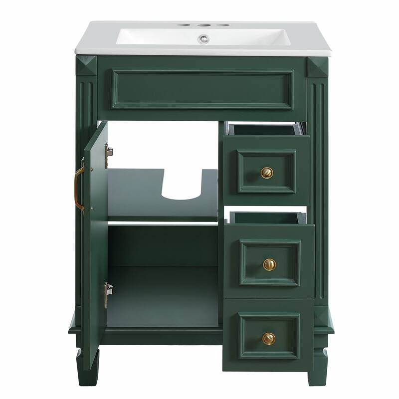 24" Bathroom Vanity with Ceramic Sink