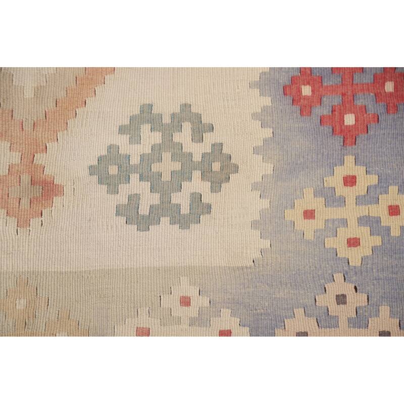 Tribal Kilim Qashqai Persian Vintage Area Rug Hand-Woven Wool Carpet - 4'6"x 7'8"