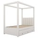 preview thumbnail 5 of 10, Traditional Modern Twin Size Upholstery Platform Bed with Storage Drawers,Extra Trundle Under-Bed,Bunk Bed with Canopy Roof