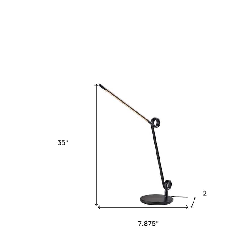 Metal Desk Lamp with Integrated LED Touch Switch and USB Port - 2” x 7.87” x 35” (D x W x H)