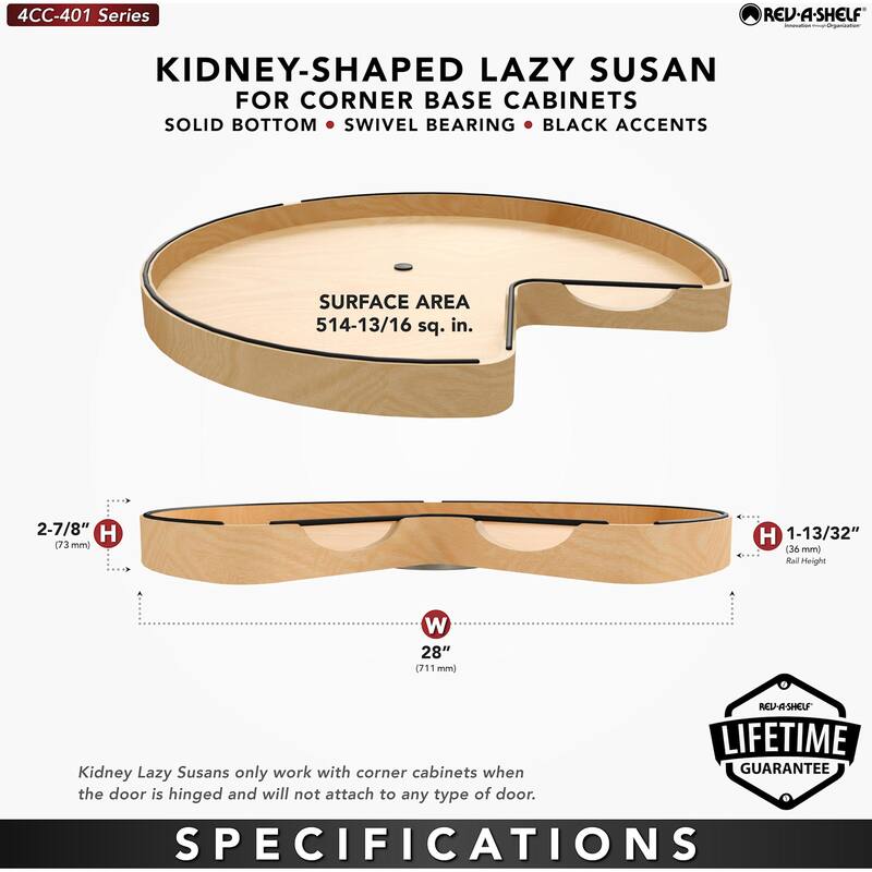 Rev-A-Shelf 4CC-401-28BS-1 Craftsman 26" Diameter Designer Solid Maple