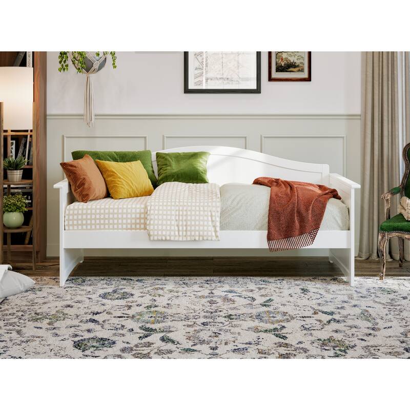Oasis Twin Daybed - White Wood Frame, Modern Design, Durable Lounging Bed