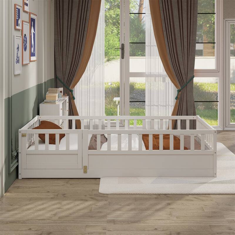 Twin Size Floor Bed with High Security Barrier