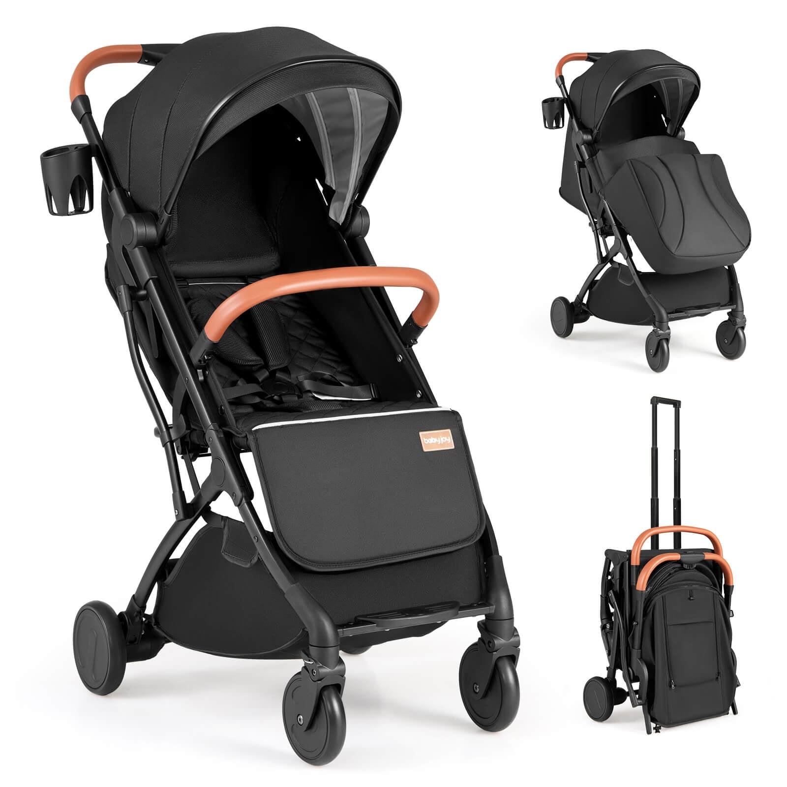 Costway Lightweight Baby Stroller with One-Hand Folding, Extendable - See Details