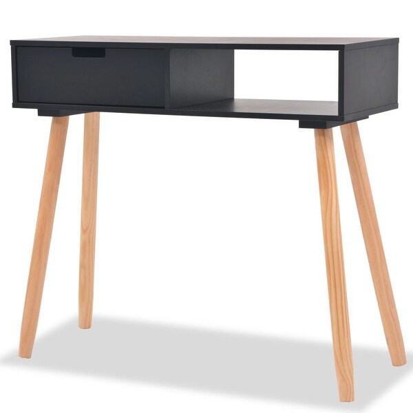 vidaXL Console Table Solid Pinewood 31.5"x11.8"x28.3" Black