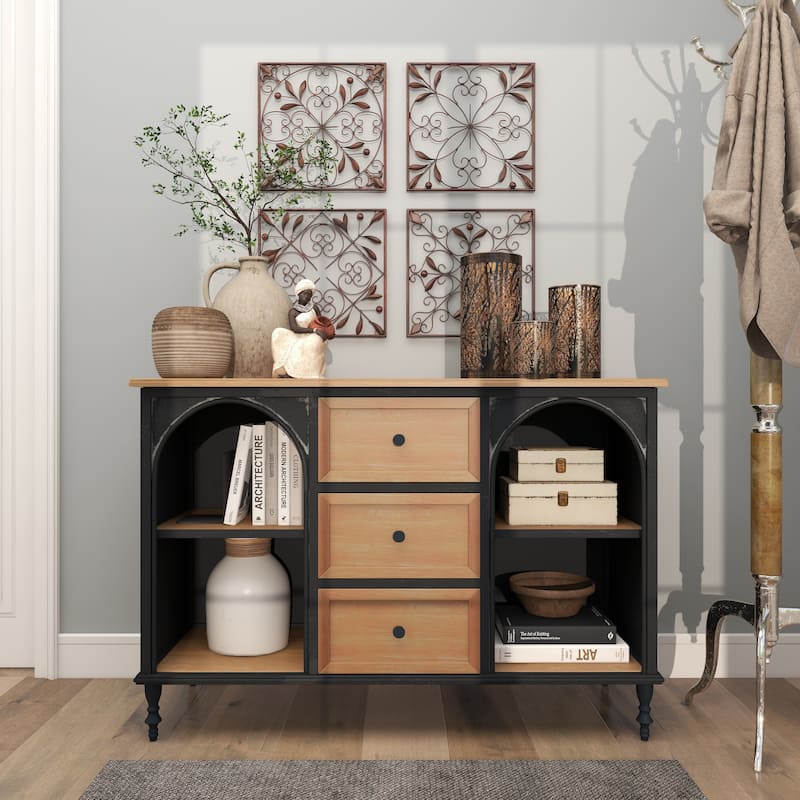Dark Brown Metal Scroll Home Wall Decor (Set of 4)