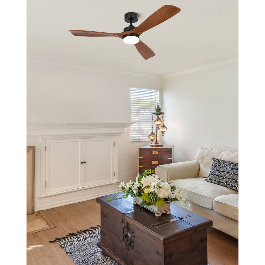 CO-Z 52" 3 -Blade Color-Changing LED Ceiling Fan With Light and Remote