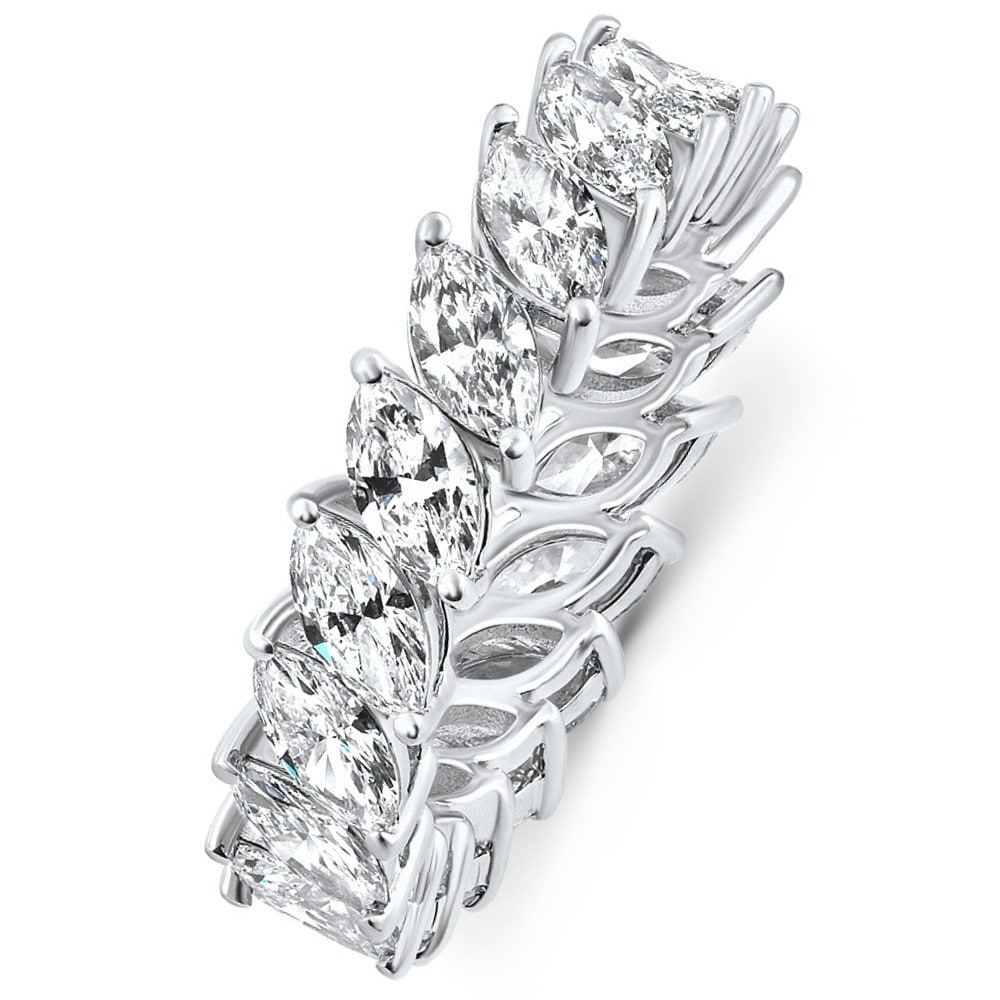 Bliss Diamond 4 Ct Marquise Cut Designer Diamond Eternity Wedding Ring Gold Lab Grown