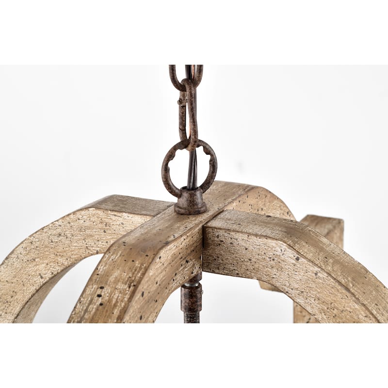 Aamina Rustic Metal Matte 4 Light Wood Gain Painted Finish 24 Inch.