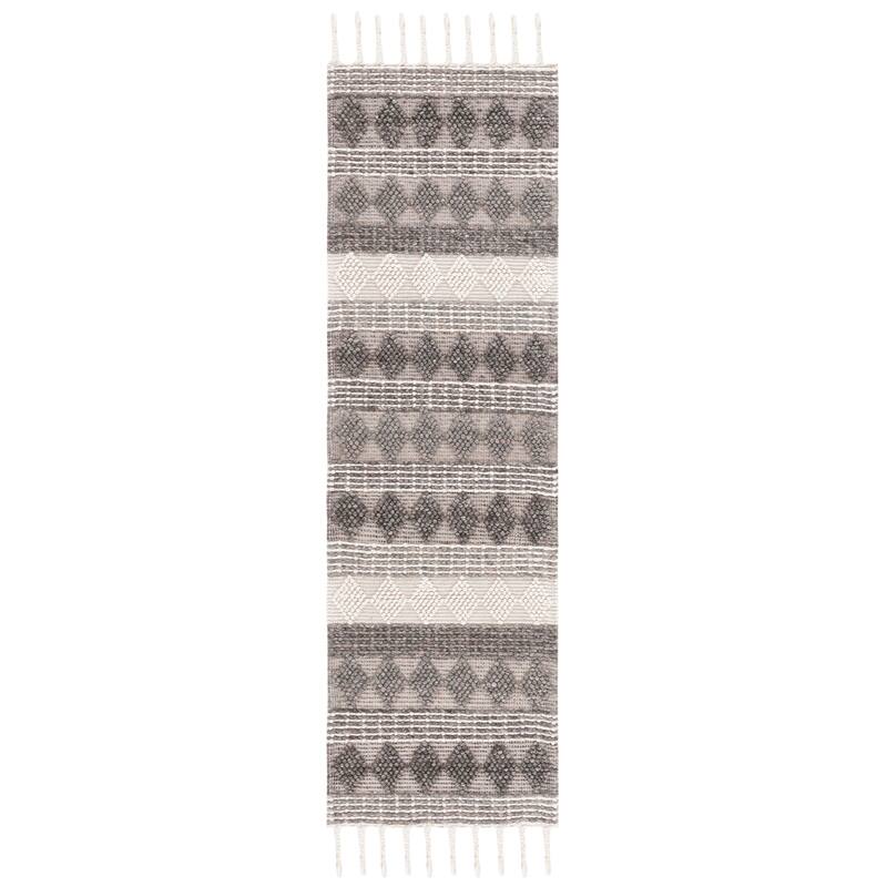 SAFAVIEH Handmade Natura Danah Wool Rug - 2'3" x 8' Runner - Ivory/Black