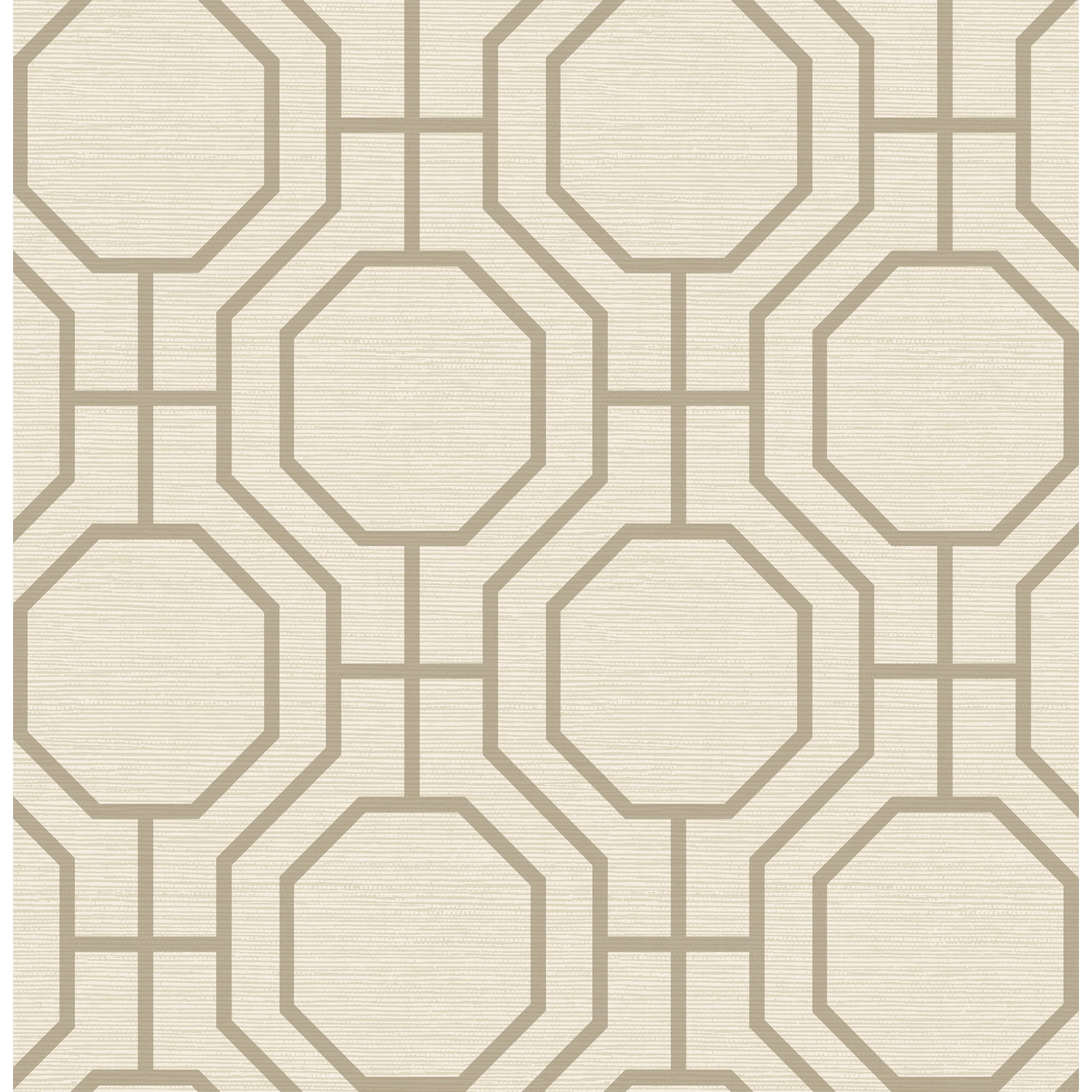 A-Street Prints Manor Taupe Geometric Trellis Wallpaper