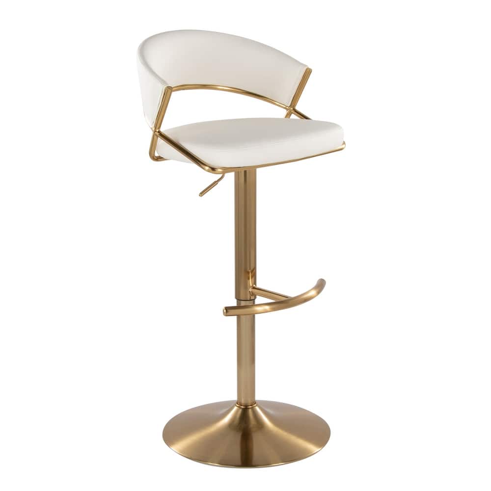 Silver Orchid Tatyana Adjustable Bar Stool with Rounded T Footrest (Set of 2)