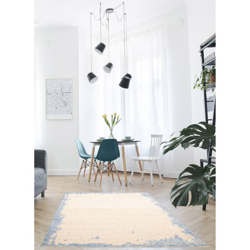 ECARPETGALLERY Hand-knotted Tangier Cream Wool Rug - 5'8 x 7'10