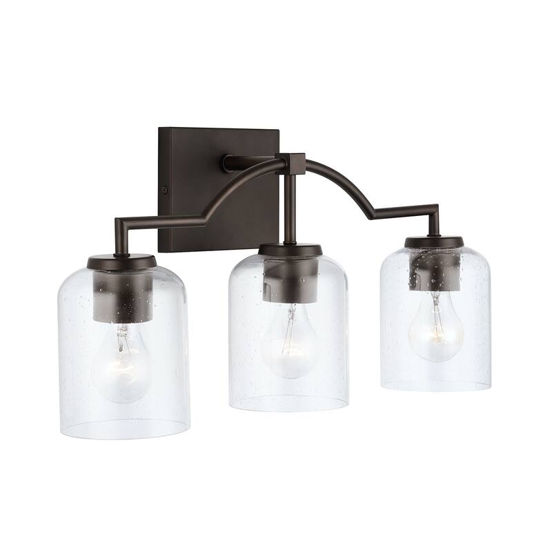 Carter 3-light Bath/ Vanity Fixture w/ Clear Seeded Glass