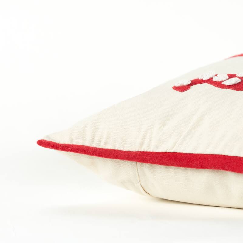 Rizzy Home Gnome Embroidered Holiday Throw Pillow