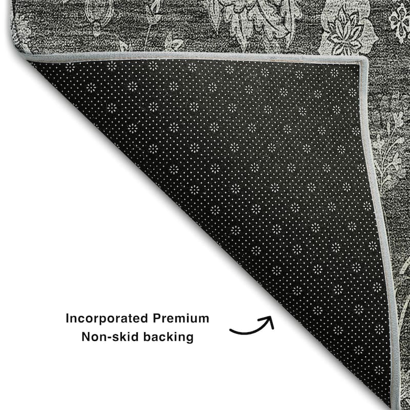 Premium Washable Super Soft Floral Borderless Mayfield Rug