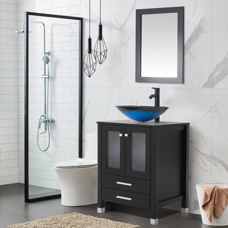 24" Bathroom Vanity with Sink Set Storage Cabinet Combo