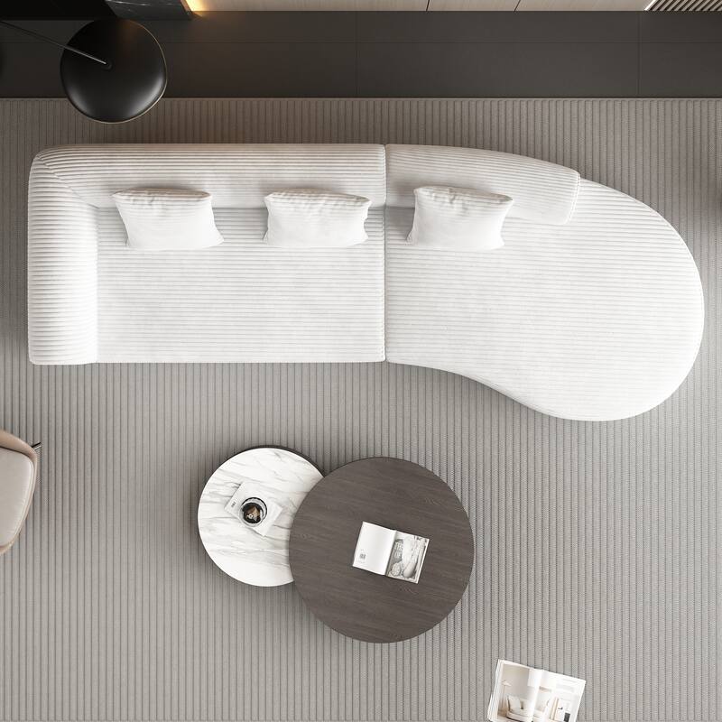 123*37 inch extra large deep modular sofa, cloud sofa 4-person sofa, can sit or lie down, living room corduroy modular s
