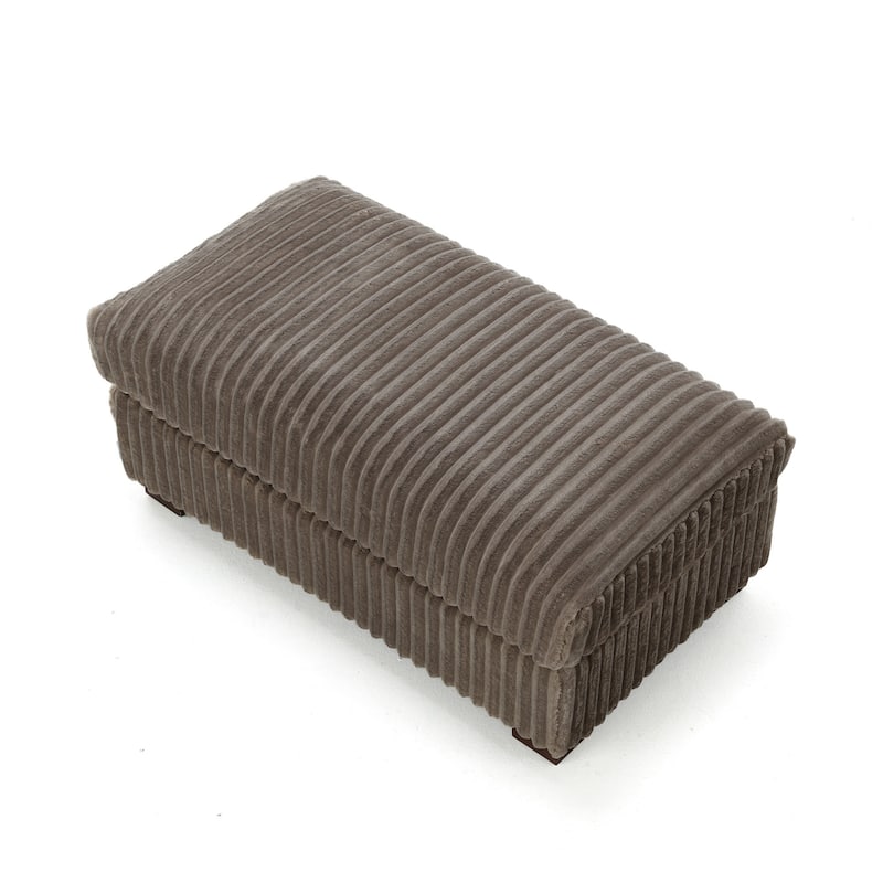 Plush Cotton Flannel Modular Sectional Sofa with 2 Ottomans