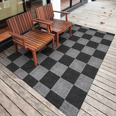 Foss Floors 6X8 Rustic Indoor/Outdoor Area Rug w/TPR