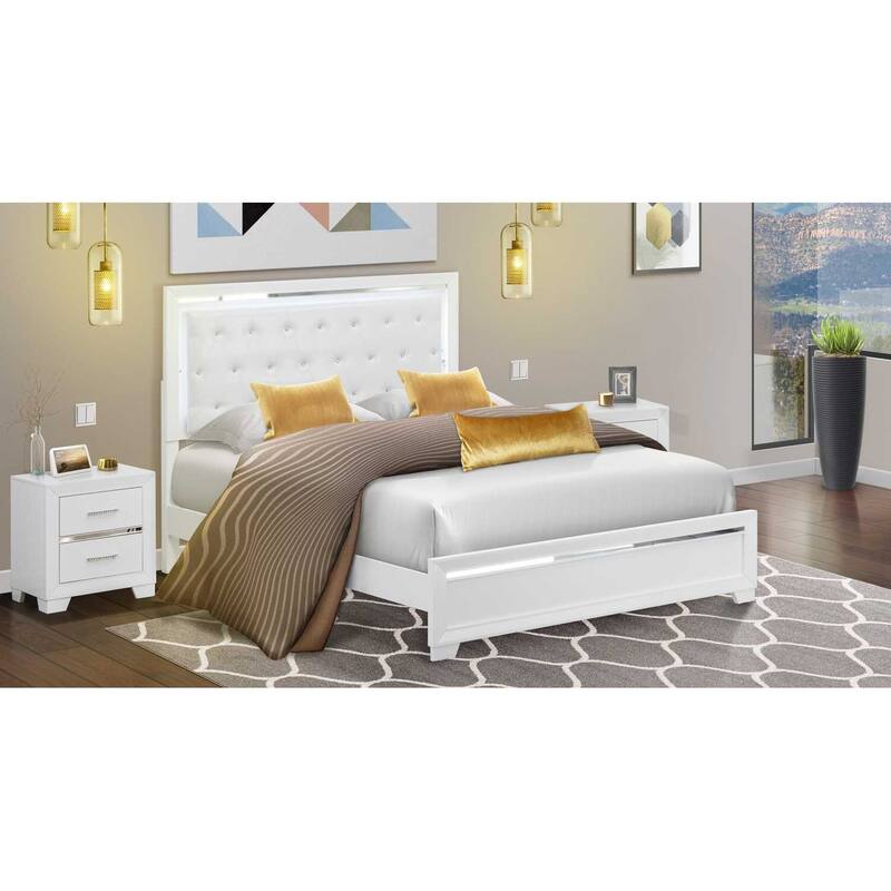 French Bohemian Antique White Oak Queen Platform Bed Frame with Detailed Wood Finish for Classic Charm