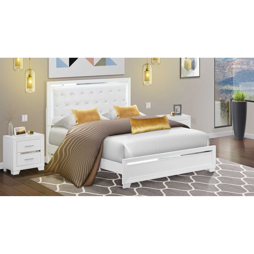 French Bohemian Antique White Oak Queen Platform Bed Frame with Detailed Wood Finish for Classic Charm
