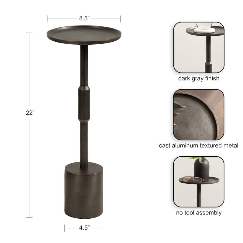 Kate and Laurel Truxton Pedestal Metal Table