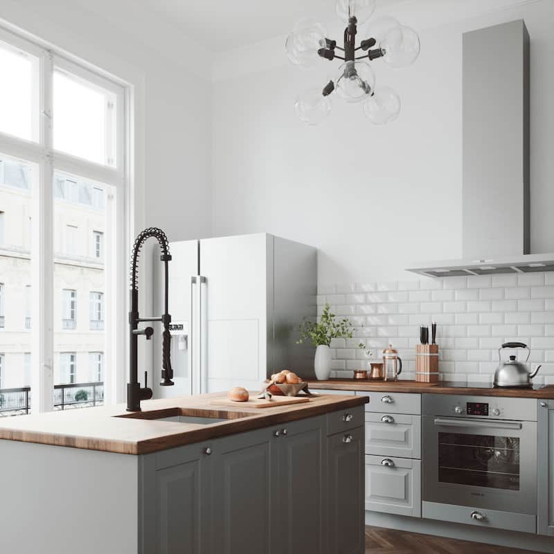 VIGO Zurich 27" H Single Handle Pull-Down Sprayer Kitchen Faucet