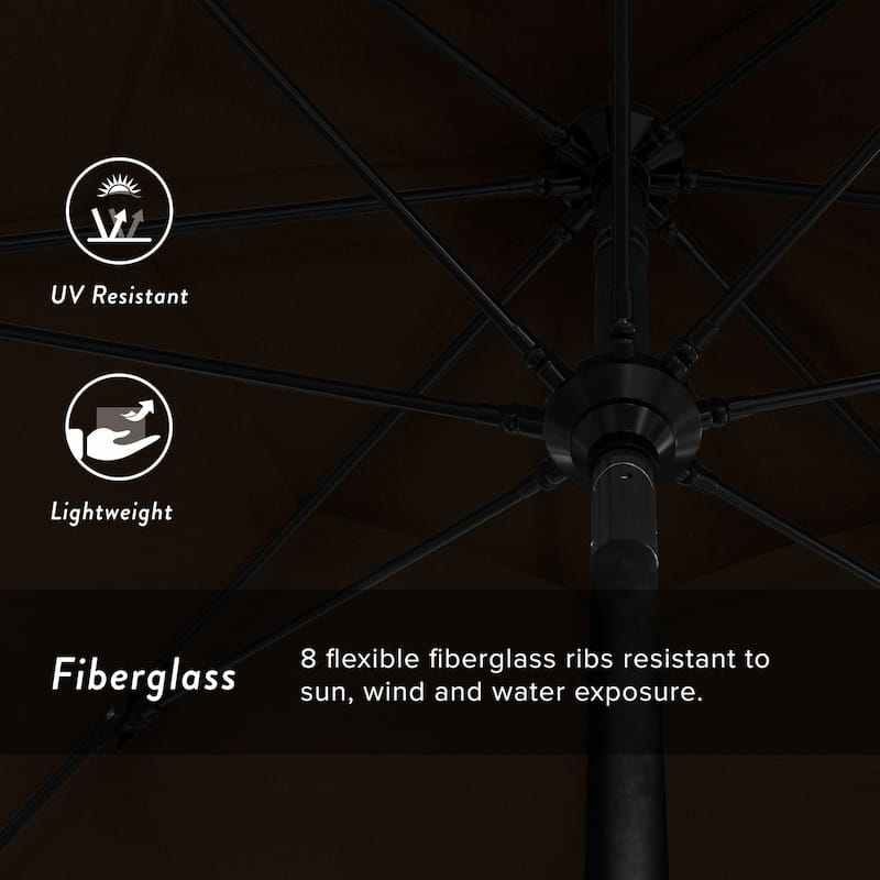 California Umbrella 11' Rd. Alum/Fiberglass Rib Patio Umb,Crank Lift/Collar Tilt, Dbl Wind Vent, Black Finish, Sunbrella Fabric