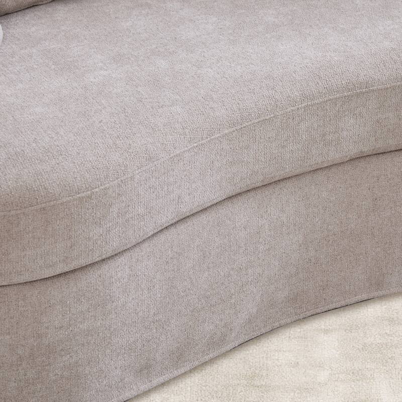73.8"W Modern Wide Curved Sofa, Modern Luxury Plush Chenille