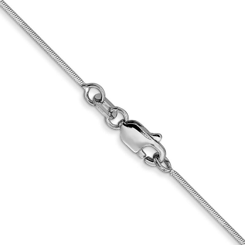 Curata 14k White Gold 0.8mm Diamond Cut Octagonal Snake Chain Necklace Options: 16 18