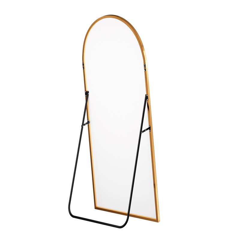 HomeRoots 69" Gold Arch Freestanding Framed Full Length Mirror - 24.00 in. x 69.00 in. x 0.59 in.