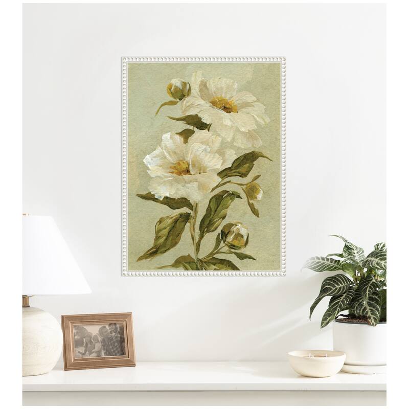Kate and Laurel AQ Floral No 9 by Annie Quigley Framed Canvas Wall Art Print
