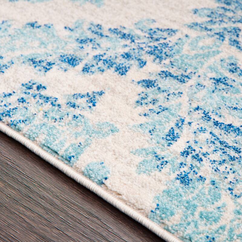 Amelia Faded Vintage Oriental Blue/Beige Area Rug - 7'10" x 10'3"/Surplus