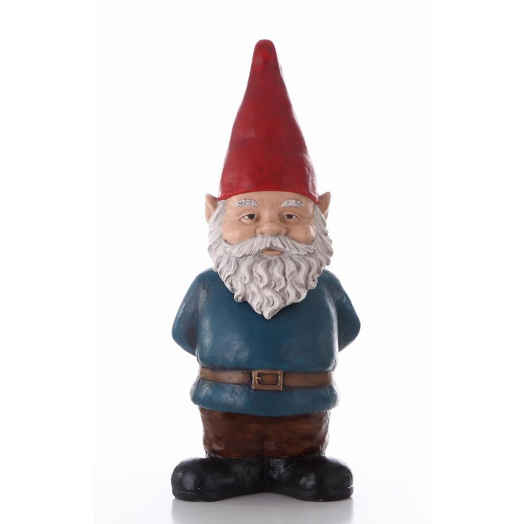 Bobblehead Gnome with Hands Behind Outdoor Garden Statue - 34"