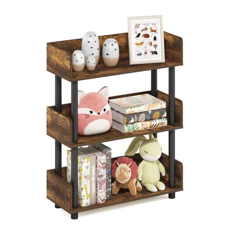 Furinno Turn-N-Tube 3-Tier Toolless Freestanding Multipurposes Display Rack, Espresso