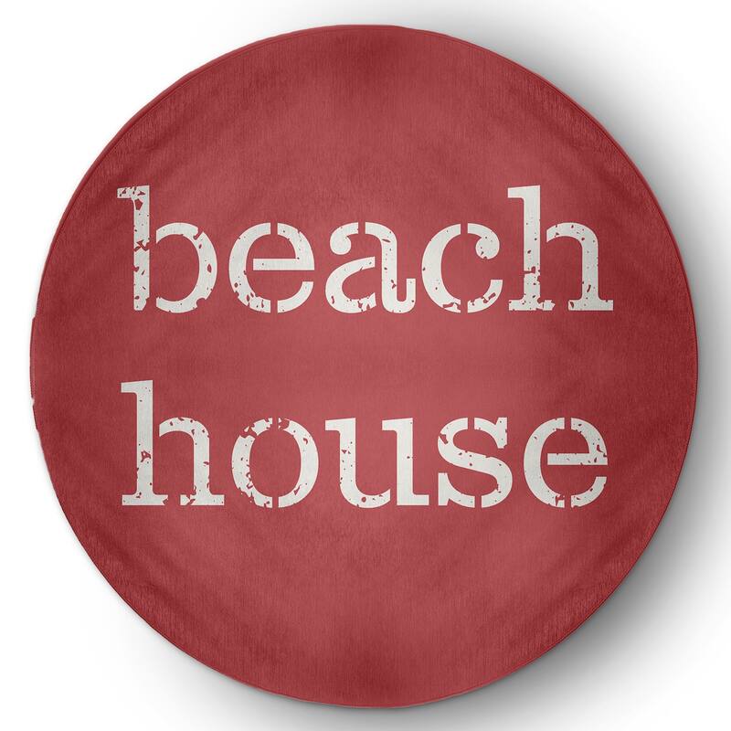 Beach House Nautical Indoor/Outdoor Rug - Ligonberry Red - 5' Round