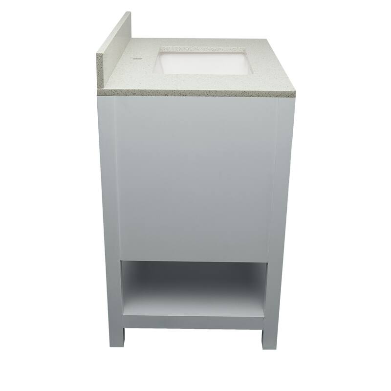 Taos 31" Bathroom Vanity in Espresso with Quartz Stone Vanity Top Sink w/ Backsplash in Galaxy White Single Hole