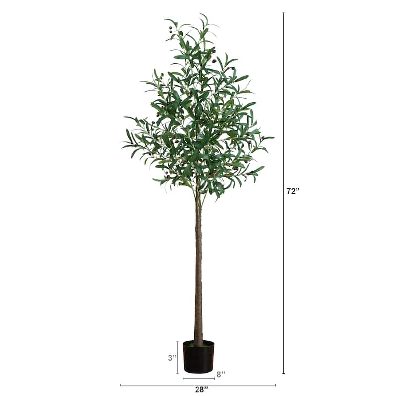 Pre-Lit Artificial Olive Tree - 6' - Warm White LED Lights