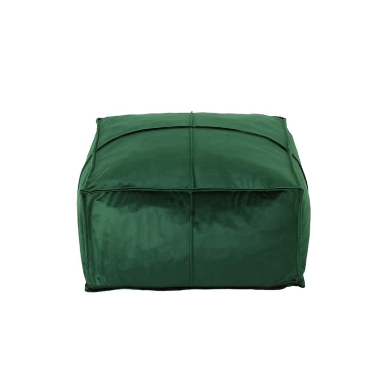 Nakisha Velvet Square Bean Bag Ottoman by Christopher Knight Home