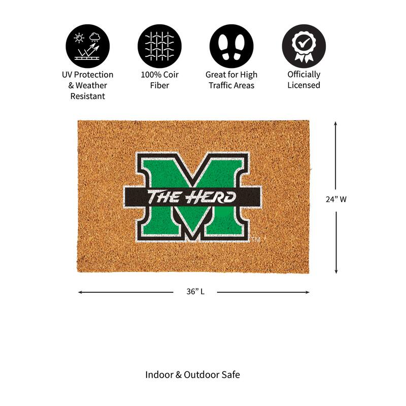 Marshall University Full Color Indoor/Outdoor Coir Mat