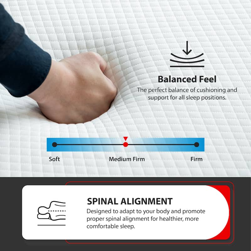 O-Sleep 10" Gel Memory Foam Mattress in a Box with CertiPUR-US and OEKO-TEX