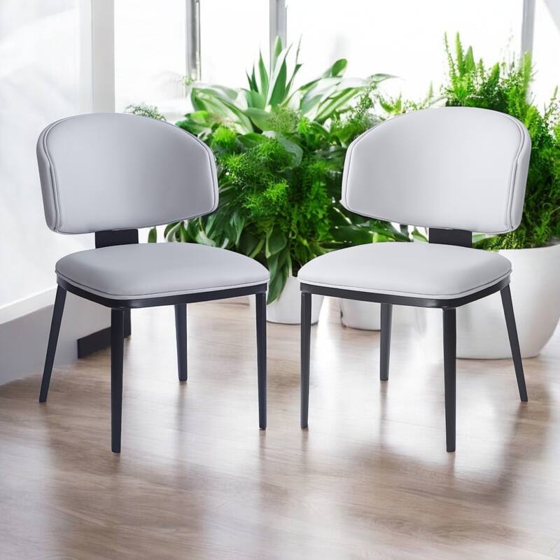 5-Piece Modern Faux Leather and Metal Dining Set, Sturdy Dining Table with 4 Chairs, Elegant Design for Dining Room or Kitchen
