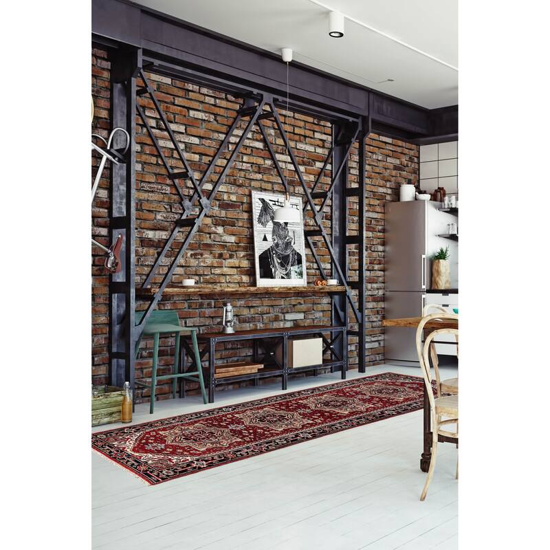 ECARPETGALLERY Hand-knotted Serapi Heritage Red Wool Rug - 3'0 x 11'10