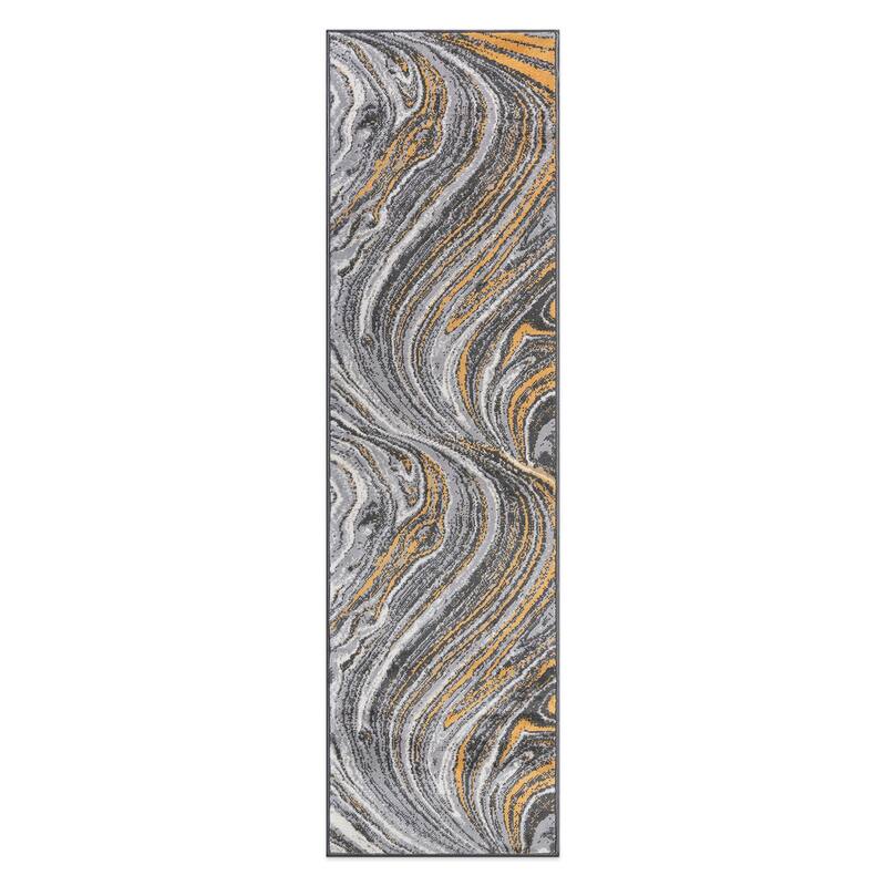 World Rug Gallery Contemporary Abstract Swirl Area Rug